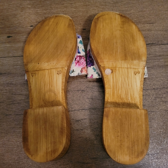 Seychelles Floral Wooden Sole Sandals Marine Layer Size 8.5 - Picture 6 of 7